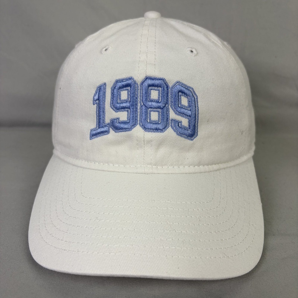 Taylor Swift Hat 1989 Merch Unisex OS White Blue Embroidered Dad Cap